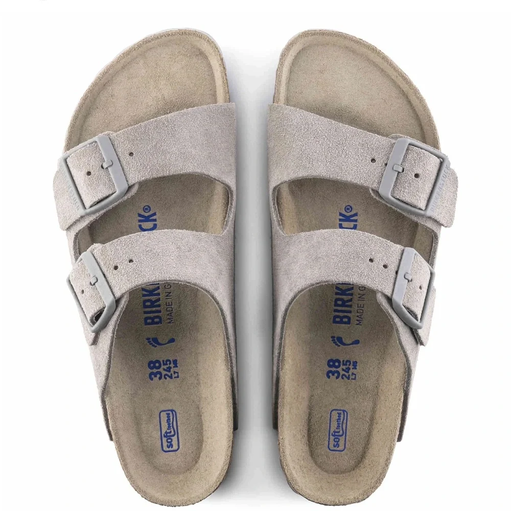 Birkenstock Gray Sandals with Adjustable Straps and Contoured Footbed